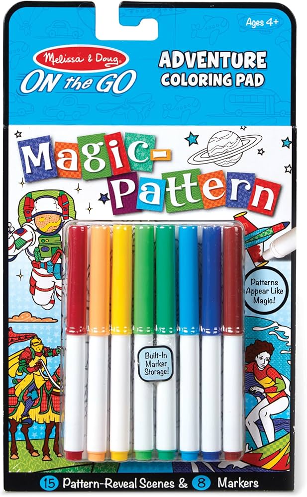 Melissa & Doug On the Go - Adventure Coloring Pad - Magic-Pattern - ميليسا آند دوج أثناء التنقل - لوحة تلوين للمغامرة - نمط سحري
