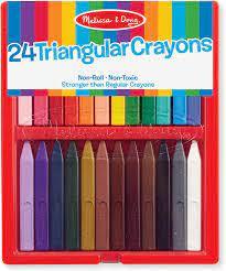 Melissa & Doug - 24 Triangular Crayons - Non-Roll, Stronger than Regular Crayons - Spectrawide Bookstore