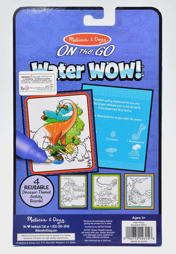 Melissa & Doug On the Go - Dinosaurs Water-Reveal Pad - Water Wow Color with Water, Let Dry - Spectrawide Bookstore