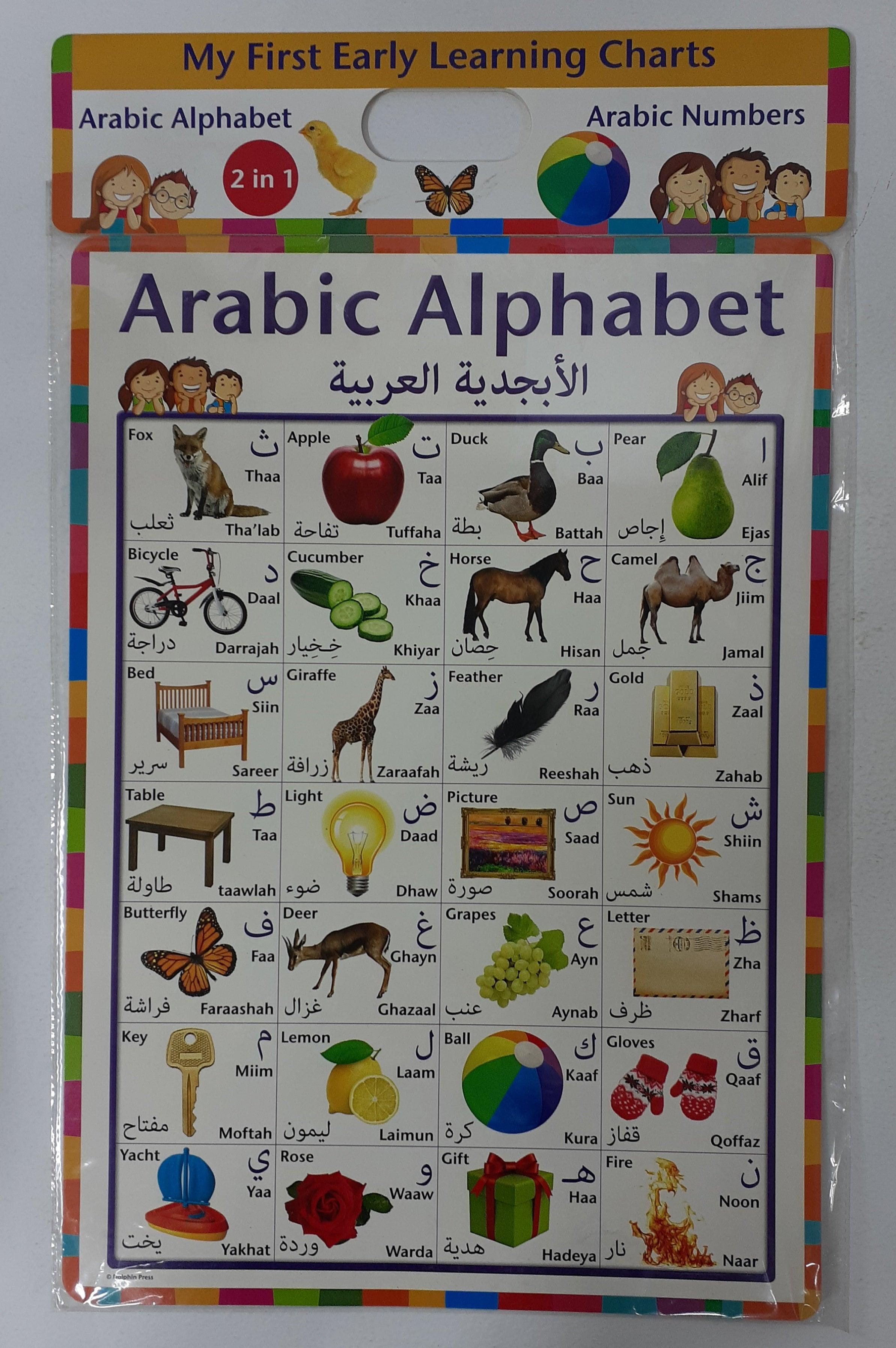 My First Early Learning Charts - 2 in 1 Arabic Alphabet and Arabic Numbers - Spectrawide Bookstore