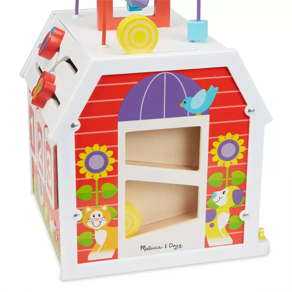 Melissa & Doug Wooden Toy - First Play Slide, Sort & Roll Activity Barn - Spectrawide Bookstore
