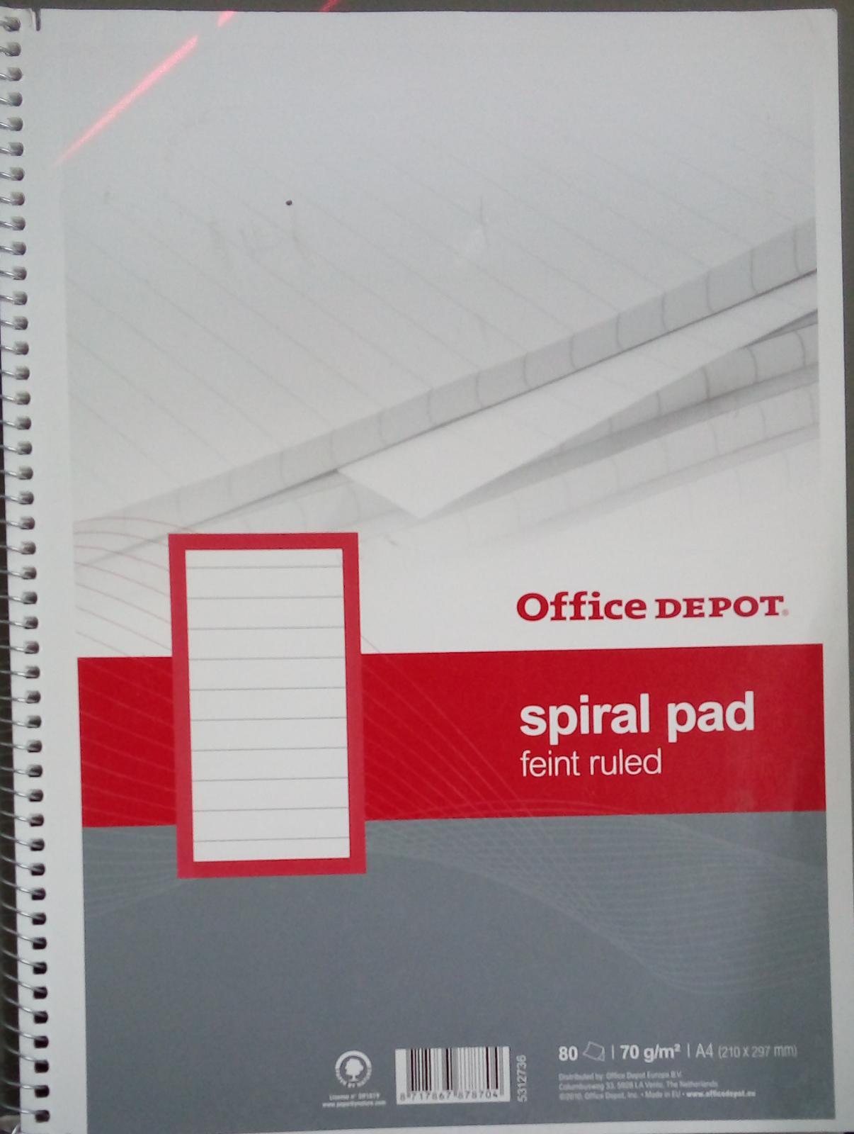 Office Depot Spiral Pad Notebook