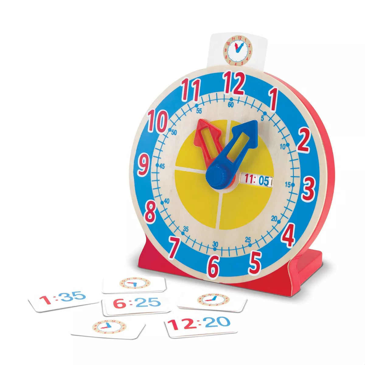 Melissa & Doug; Turn and Tell Wooden Clock - لغز الأشكال الأولى من ميليسا آند دوغ بمقبض جامبو