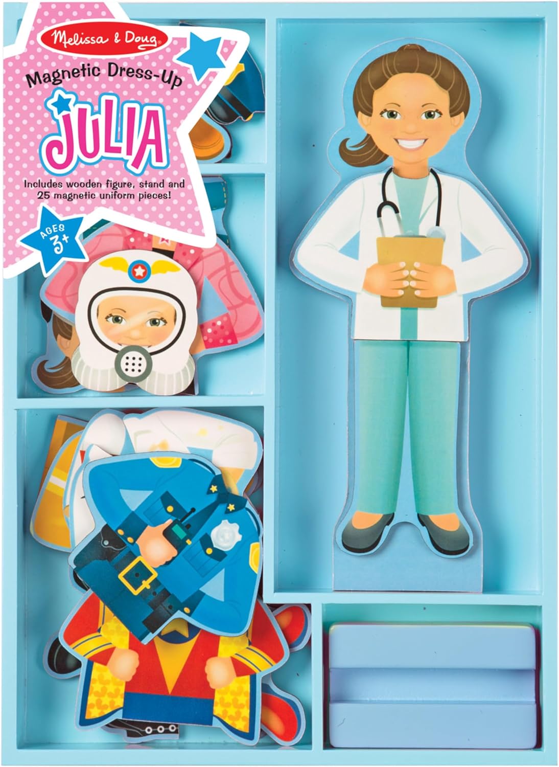 Melissa & Doug: Julia - Magnetic Dress-Up Wooden Doll Pretend Play Set
