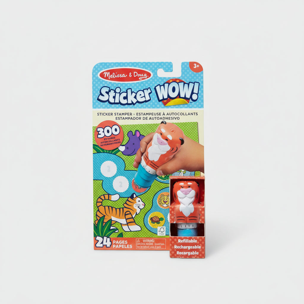 Melissa & Doug: Tiger -  Sticker Wow Sticker Stamper - ميليسا آند دوغ: نمر - أداة ختم ملصقات ستيّكر واو