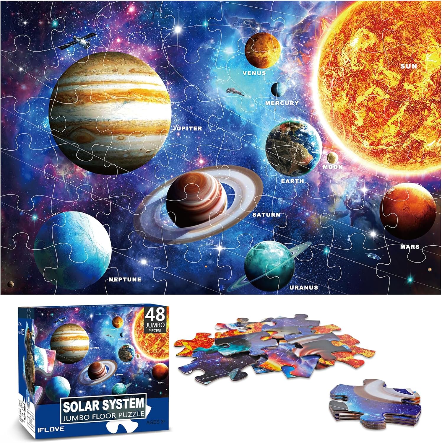 Melissa & Doug; Solar System - 48 Piece Jigsaw Puzzle - مجموعة الأعمال الخشبية من ميليسا آند دوج - مغناطيس الفراشة