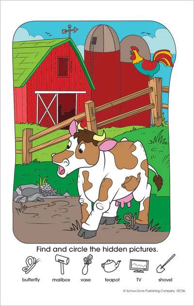 School Zone: My First Hidden Pictures Search And Find Little Busy Book - Ages 4-6 - منطقة المدرسة أول صوري المخفية ابحث عن كتاب Little Busy وقم بتلوينه للأعمار من 4 إلى 6 سنوات