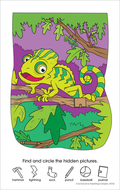 School Zone: My First Hidden Pictures Search And Find Little Busy Book - Ages 4-6 - منطقة المدرسة أول صوري المخفية ابحث عن كتاب Little Busy وقم بتلوينه للأعمار من 4 إلى 6 سنوات