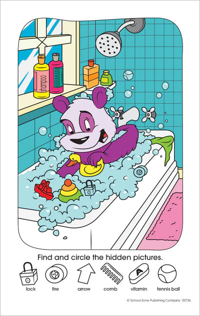 School Zone: My First Hidden Pictures Search And Find Little Busy Book - Ages 4-6 - منطقة المدرسة أول صوري المخفية ابحث عن كتاب Little Busy وقم بتلوينه للأعمار من 4 إلى 6 سنوات