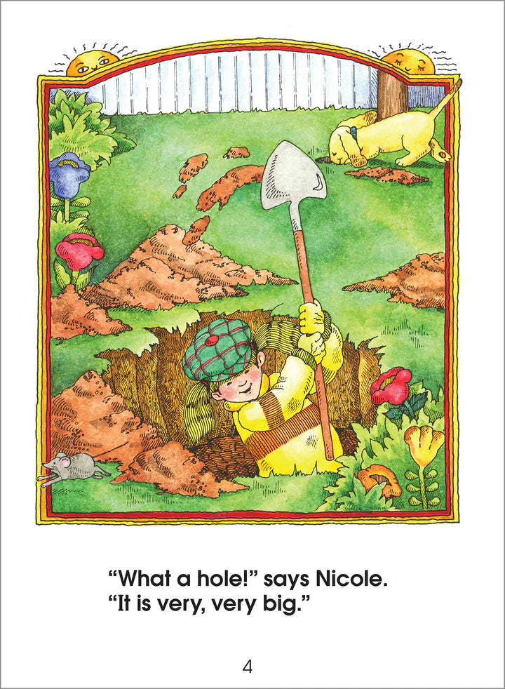 A Start To Read Book - Nicole Digs A Hole - Level 2 - بداية لقراءة الكتاب - نيكول تحفر حفرة - المستوى 2