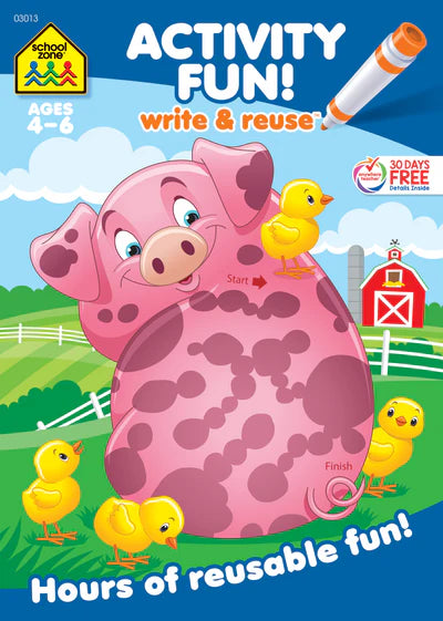 Activity Fun! Write & Reuse Workbook - متعة الأنشطة! كُرّاس قابل للكتابة وإعادة الاستخدام