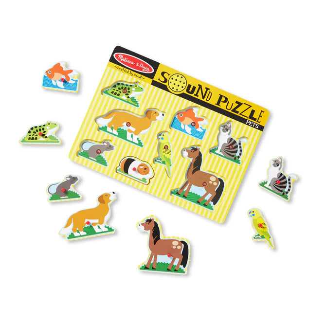 Melissa & Doug - Pets Sound Puzzle - مجموعة الأعمال الخشبية من ميليسا آند دوج - مغناطيس الفراشة