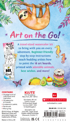 Klutz Watercolor Wishes Postcard Kit, 19 Piece Set, Multicolor - مجموعة بطاقات التهنئة بالألوان المائية من كلاتز، أمنيات بالألوان المائية، 19 قطعة، متعددة الألوان