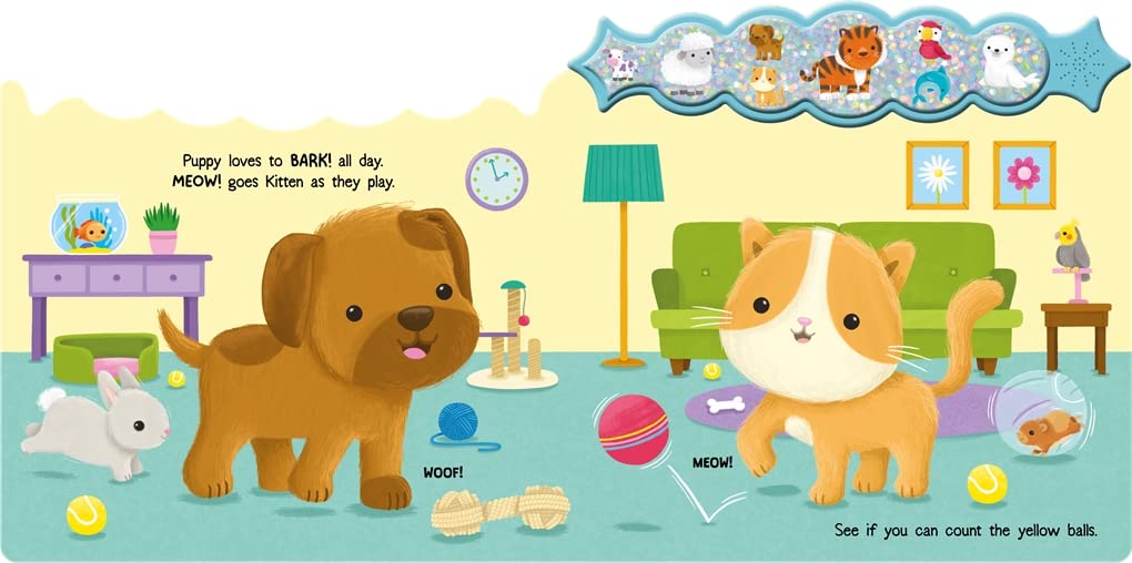 My First Baby Animals  - Sparkly Button Sound Book - حيواناتي الأليفة الأولى - كتاب أصوات الأزرار اللامعة