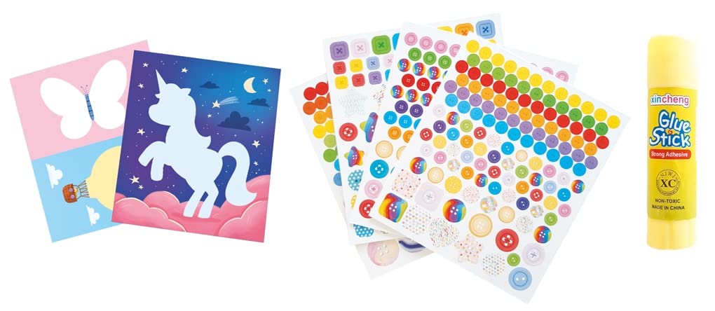 Button Crafts  - Children’s Arts and Crafts Activity Kit - حرف الأزرار - مجموعة أنشطة فنية وحرف يدوية للأطفال