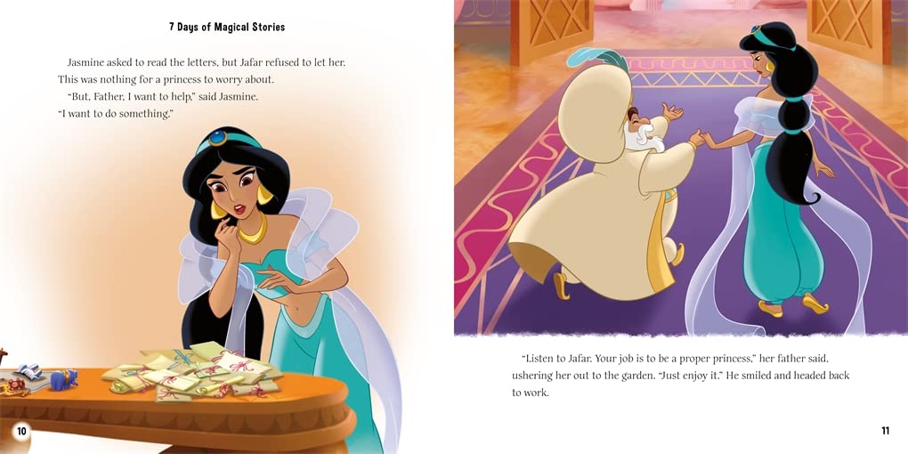 Disney Princess 100th Years: 7 Days of Magical Stories - Collection of Illustrated Tales (New Collection) - أميرات ديزني - مجموعة القصص المصورة