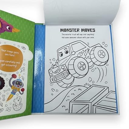 Robots, Racers, Dinosaurs Colouring: Box Set (with Colour  Change Pens) - تلوين الروبوتات والسيارات والديناصورات: مجموعة صندوق (مع أقلام تلوين متغيرة الألوان)