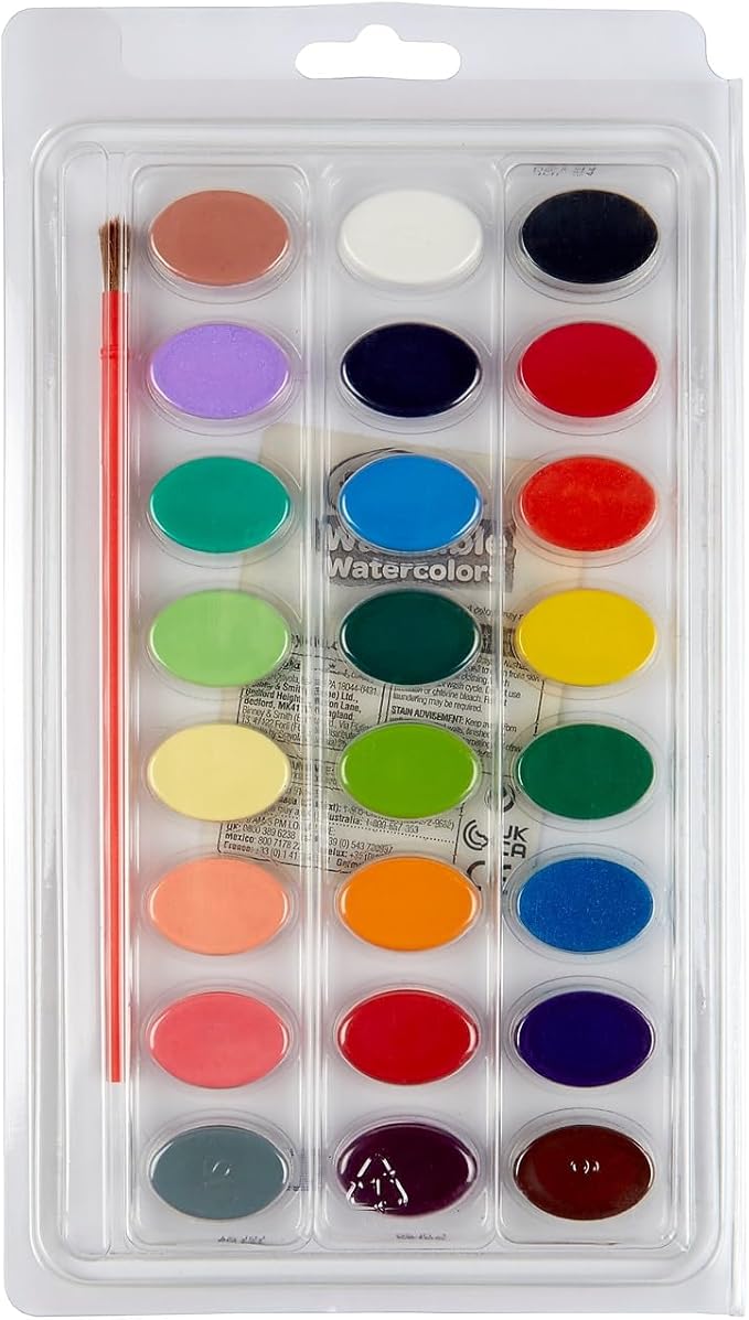 Crayola Washable Watercolors - 24-Counts Paint Set - أقلام تلوين كرايولا - 12 قلم رصاص غير سام