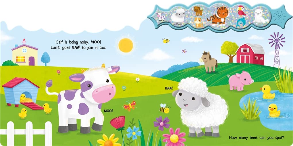 My First Baby Animals  - Sparkly Button Sound Book - حيواناتي الأليفة الأولى - كتاب أصوات الأزرار اللامعة