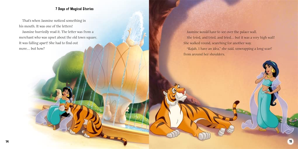 Disney Princess 100th Years: 7 Days of Magical Stories - Collection of Illustrated Tales (New Collection) - أميرات ديزني - مجموعة القصص المصورة