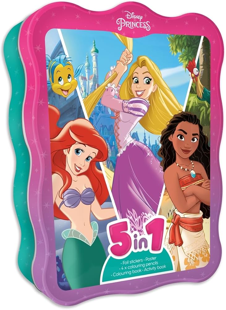 Disney Princess - 5-in-1 Tin Box Set - صندوق معدني ٥ في ١ – أميرات ديزني