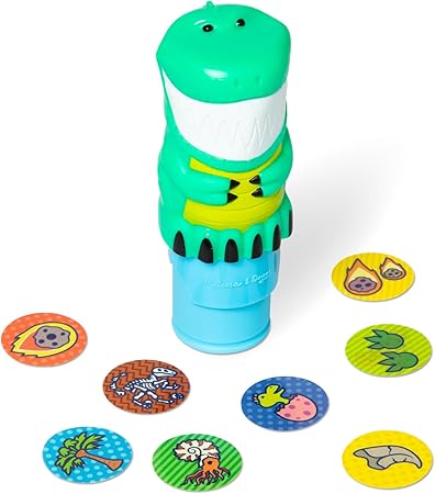 Melissa & Doug: Dinosaur Bundle-  Sticker Wow Sticker Stamper - Melissa & Doug: حزمة الديناصورات - أداة ختم ملصقات الاستيكر الملصقات الرائعة