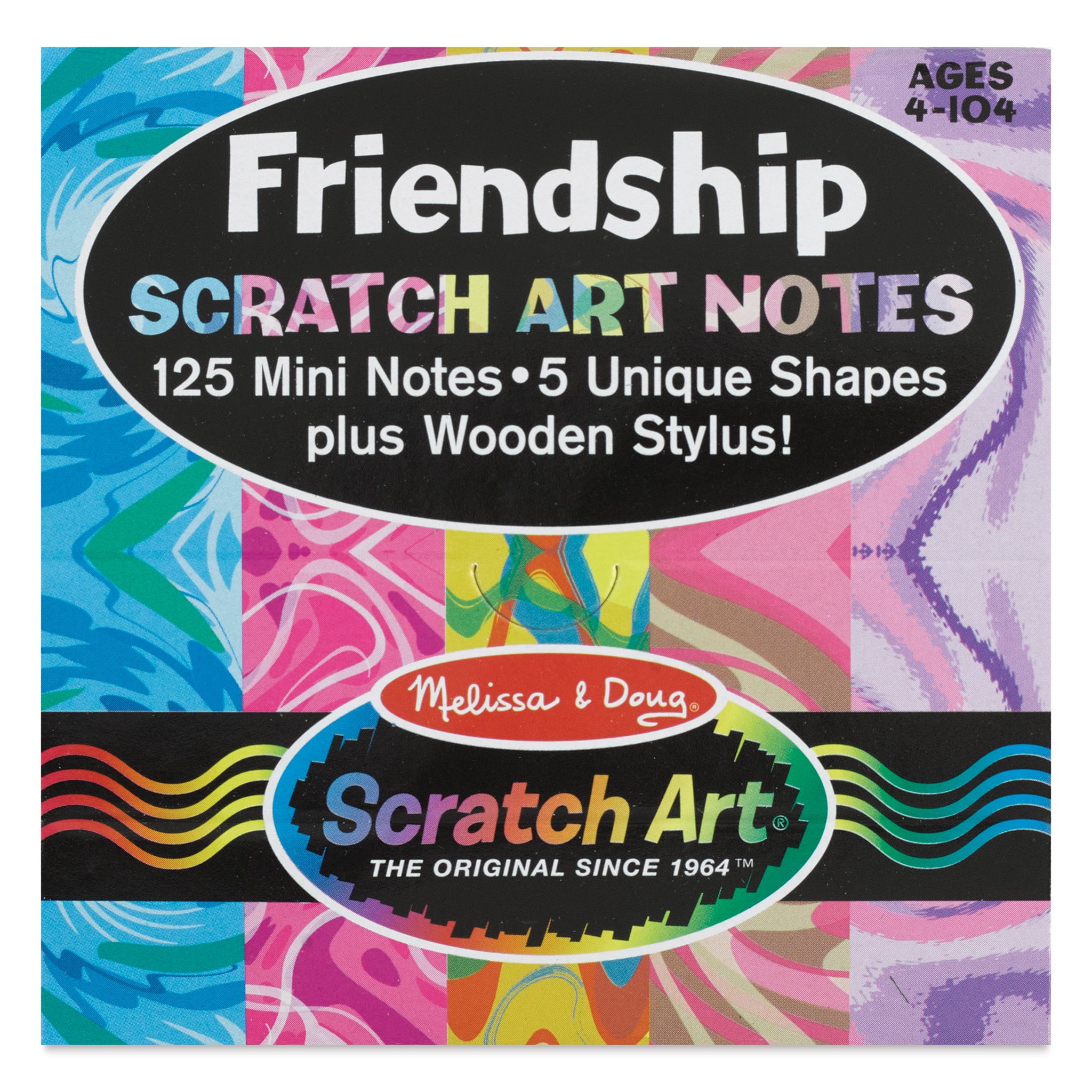 Melissa & Doug Scratch Art Friendship Mini Notes (125) 5Unique Shapes plus Wooden Stylus! - ملاحظات صغيرة لفن الخدش من ميليسا آند دوج (125) 5 أشكال فريدة بالإضافة إلى قلم خشبي!