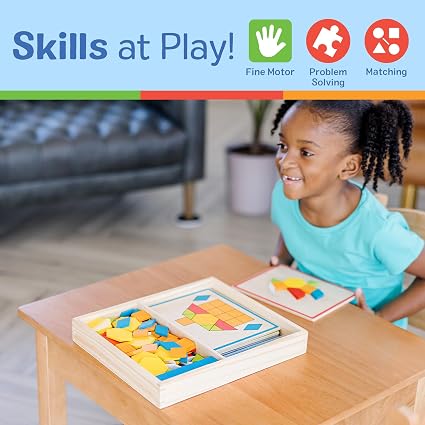 Melissa & Doug Wooden Classic Toy: Pattern Blocks and Boards