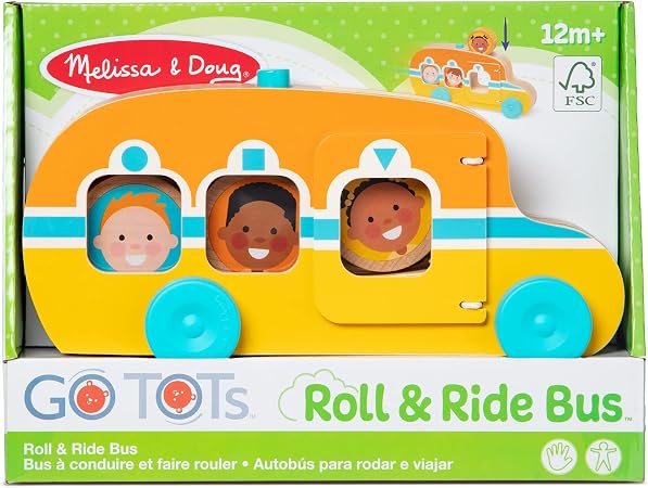 Melissa & Doug: GO Tots Wooden Roll And Ride Bus ميليسا آند دوج - تم إنشاؤها بواسطة Me Unicorn Bank