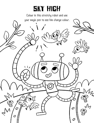 Robots, Racers, Dinosaurs Colouring: Box Set (with Colour  Change Pens) - تلوين الروبوتات والسيارات والديناصورات: مجموعة صندوق (مع أقلام تلوين متغيرة الألوان)