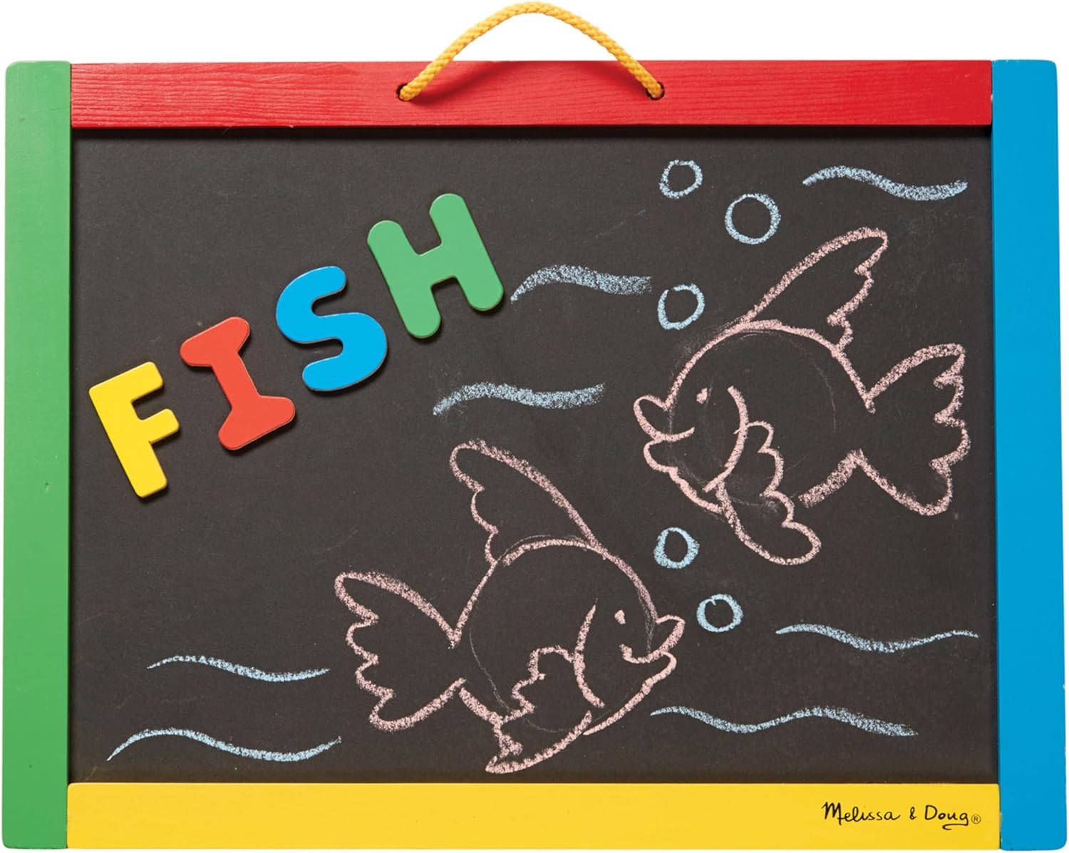 Melissa & Doug: Wooden Magnets Chalkboard & Dry-Erase Board - ميليسا آند دوج 52 مغناطيسًا خشبيًا للأحرف الأبجدية في صندوق - حروف كبيرة وصغيرة