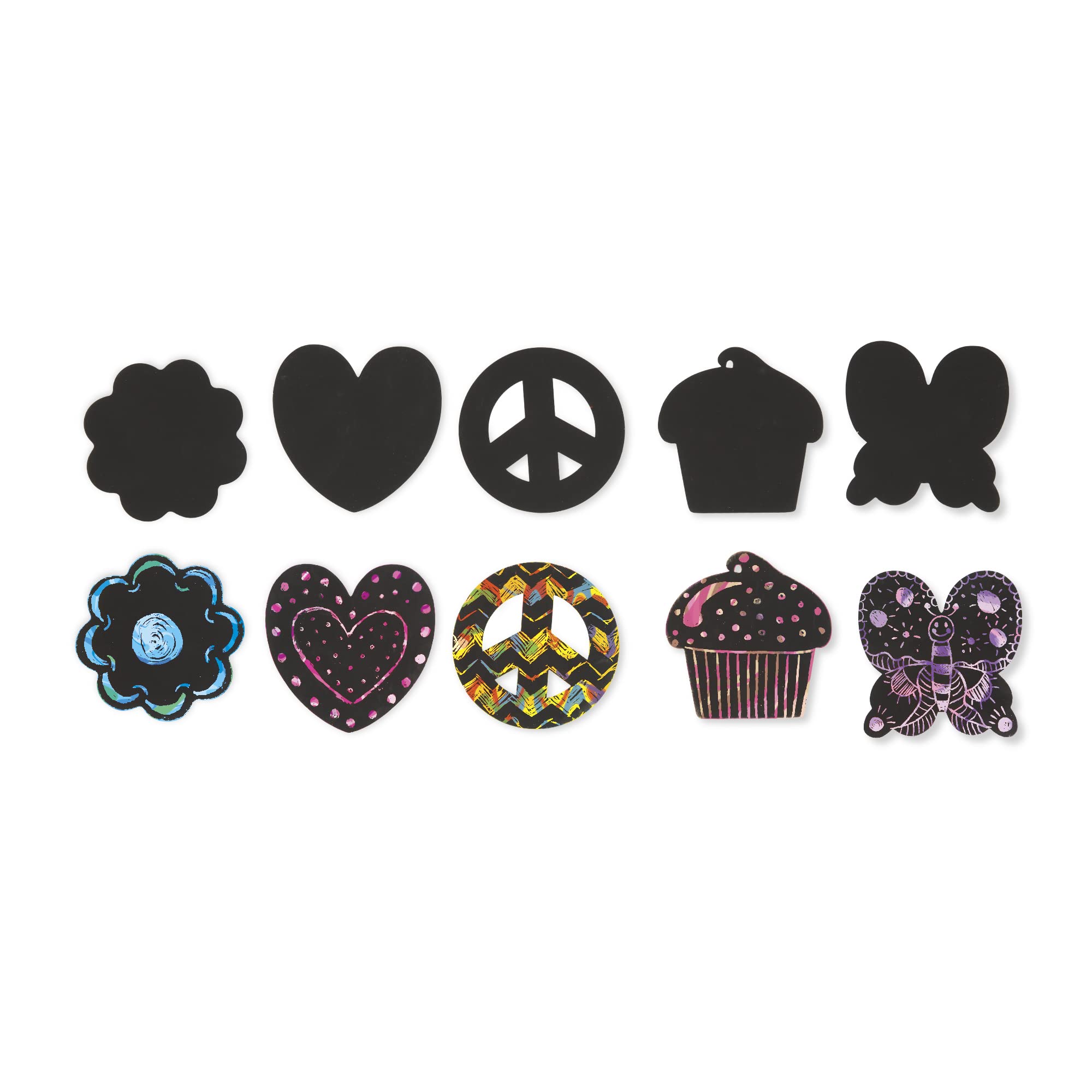 Melissa & Doug Scratch Art Friendship Mini Notes (125) 5Unique Shapes plus Wooden Stylus! - ملاحظات صغيرة لفن الخدش من ميليسا آند دوج (125) 5 أشكال فريدة بالإضافة إلى قلم خشبي!