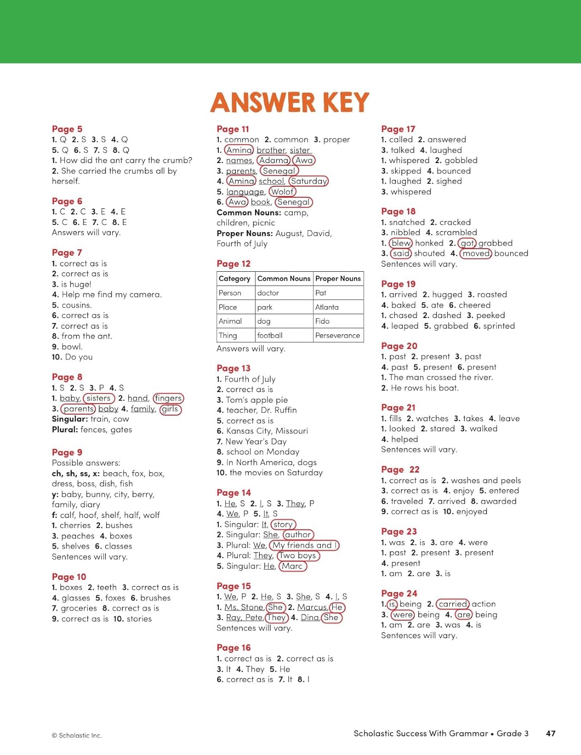 Scholastic Success With Grammar - Grade 3 Workbook