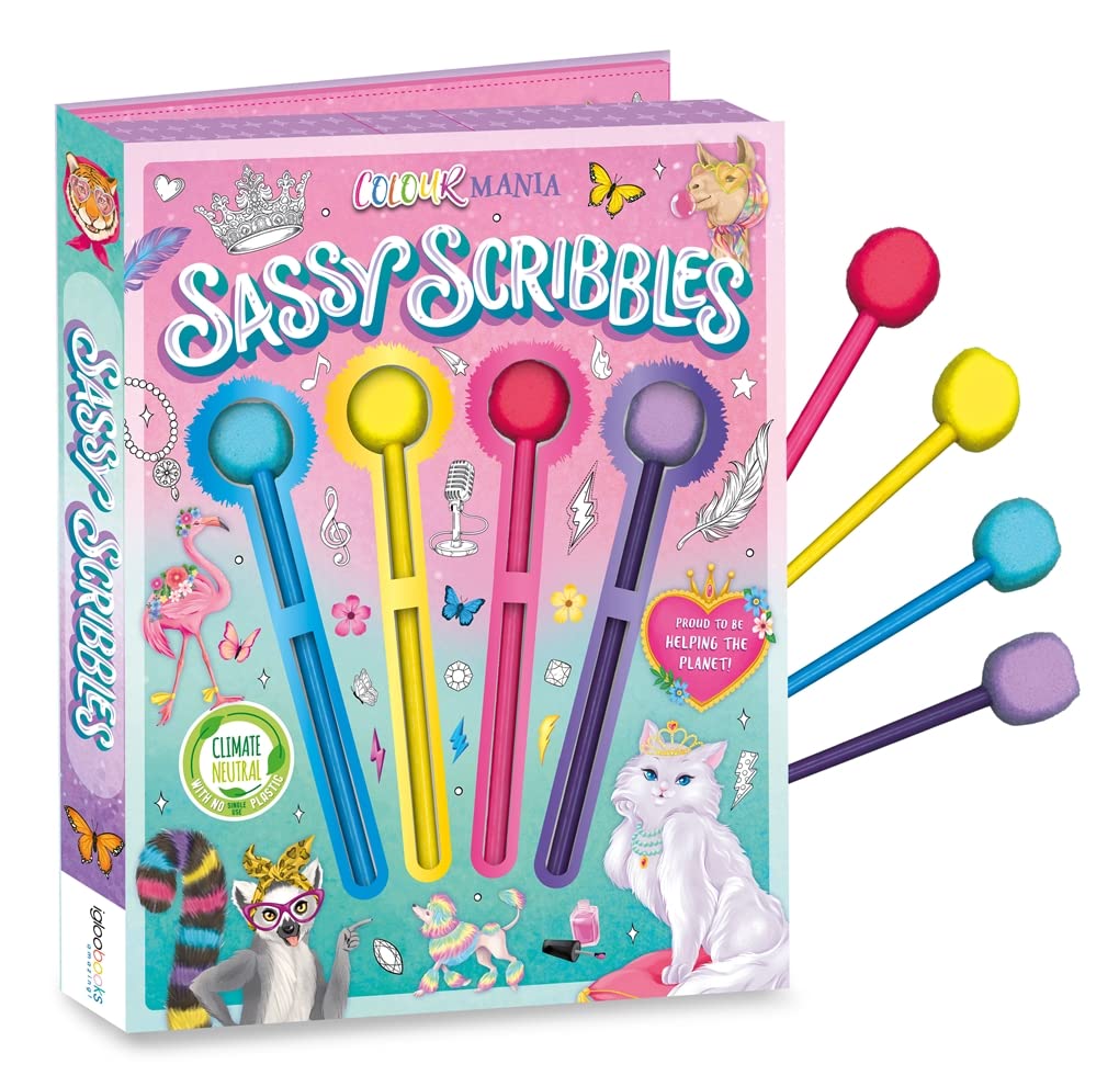 Sassy Scribbles  - With Pom-pom Pencils! - قرطاسية أنيقة - مع أقلام بوم بوم!