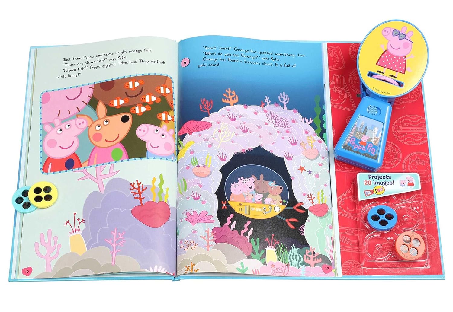 Peppa Pig: Peppa's Travel Adventures - Movie Theater Storybook & Movie Projector - Peppa Pig: Peppa's Travel Adventures - كتاب قصص سينمائي وجهاز عرض أفلام