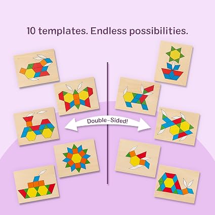 Melissa & Doug Wooden Classic Toy: Pattern Blocks and Boards