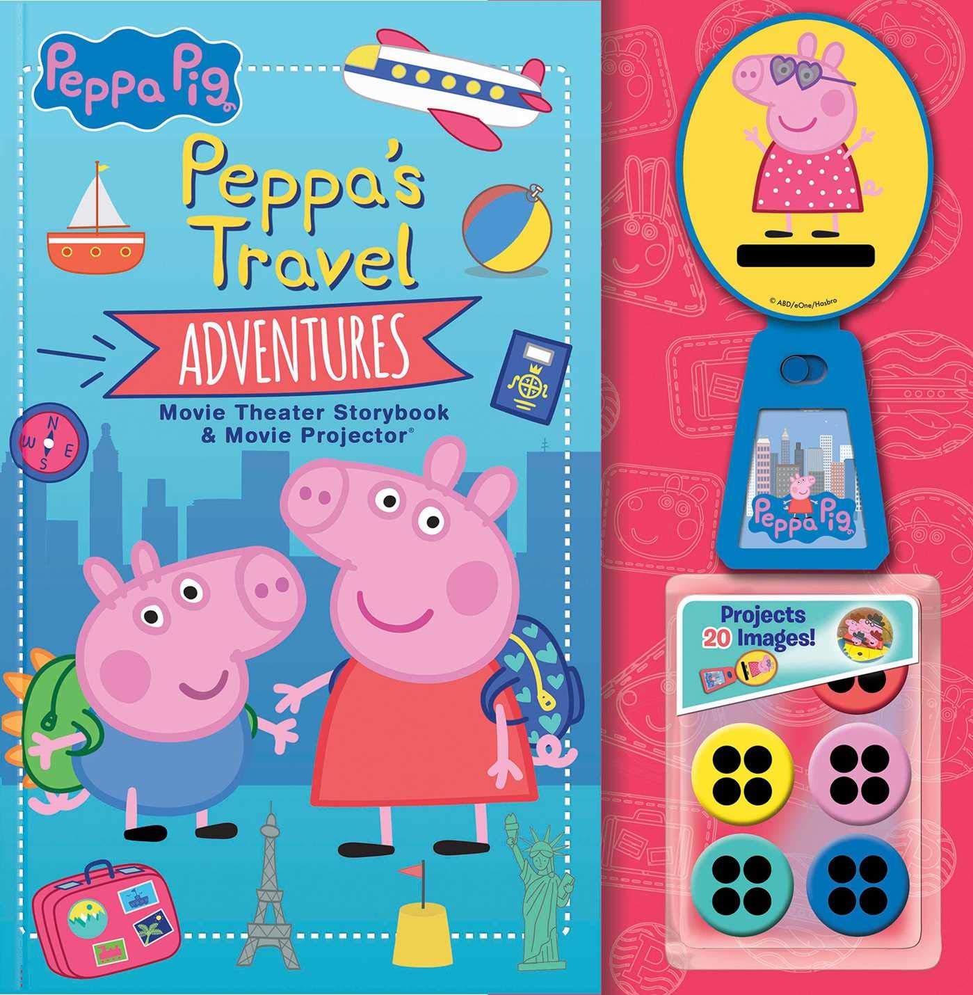 Peppa Pig: Peppa's Travel Adventures - Movie Theater Storybook & Movie Projector - Peppa Pig: Peppa's Travel Adventures - كتاب قصص سينمائي وجهاز عرض أفلام