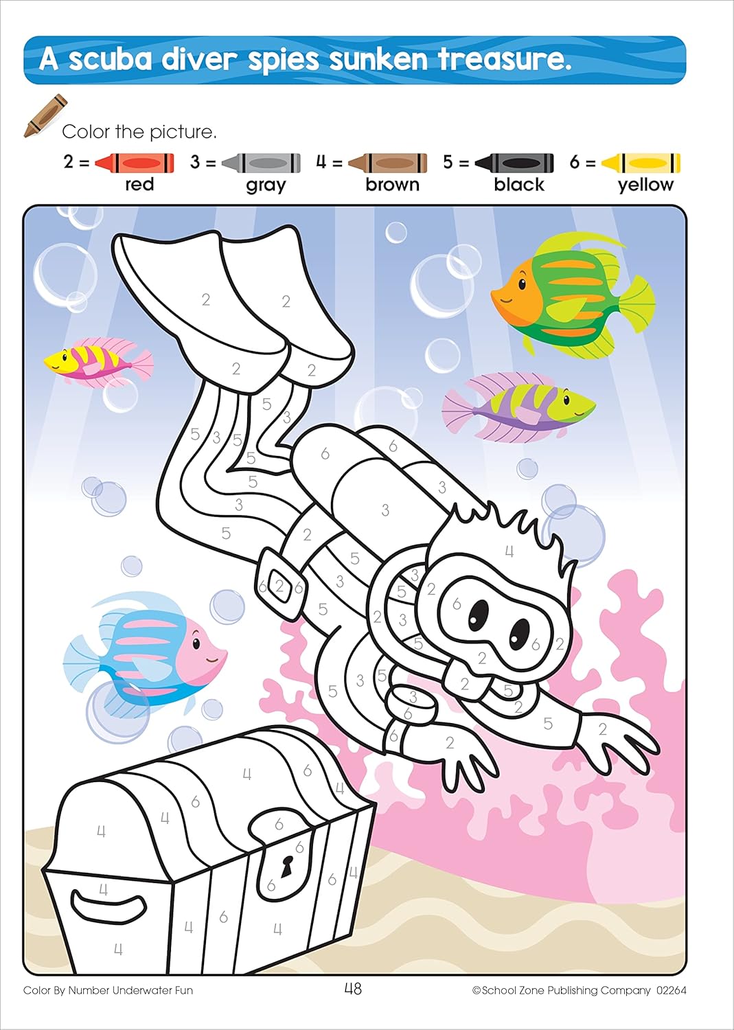 School Zone: An Activity Zone Book - Color By Number Underwater Fun Workbook Ages 4-6 - منطقة المدرسة، منطقة الأنشطة، كتاب DOT-to-DOTS للأعمار من 4 إلى 6 سنوات