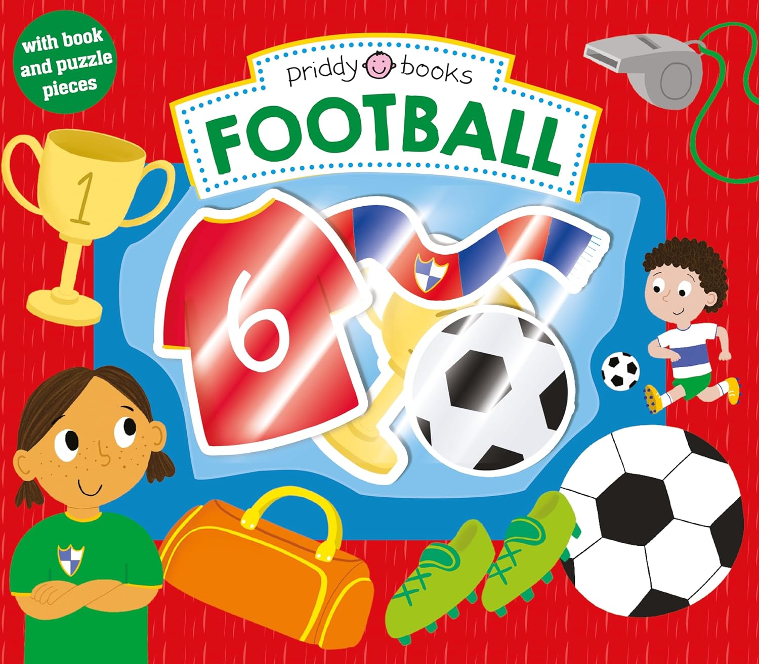 Priddy Books: Let's Pretend Sets -   Football (Book and Puzzle) - كتب بريدي: مجموعات هيا نتظاهر - كرة القدم (كتاب ولغز)
