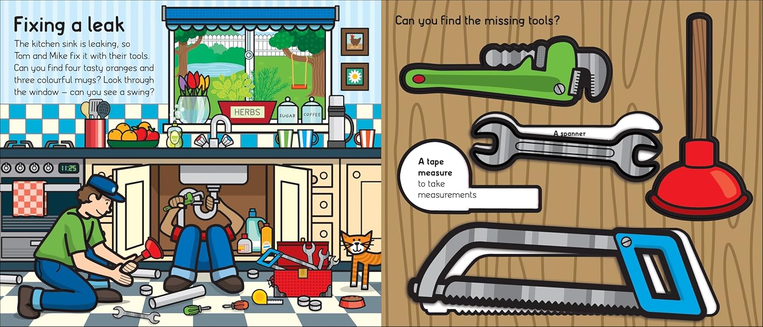 Priddy Books: Let's Pretend Sets -  Builder's Tool Kit (Book and Puzzle) - Priddy Books: مجموعات لنلعب التظاهر - مجموعة أدوات البناء (كتاب وأحجية)