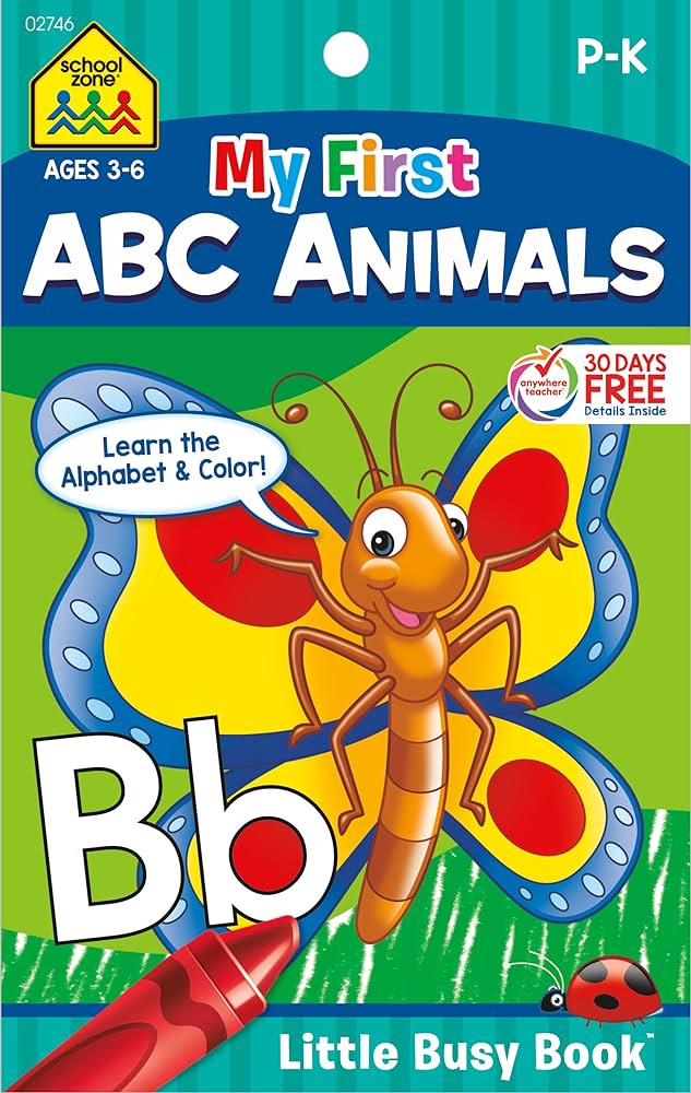 School Zone My First ABC Animals Learn the Alphabet & Color little Busy Book Ages 3-6