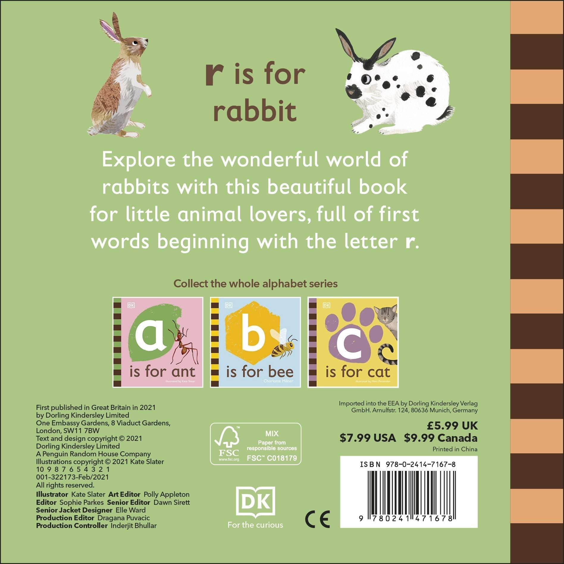 DK Alphabet Book - R is for Rabbit - Board Book - Spectrawide Bookstore