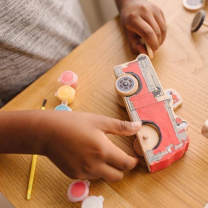 Melissa & Doug Wooden Craft Kit - Paw Patrol - مجموعة الأعمال الخشبية من ميليسا آند دوج - مركبات الإنقاذ