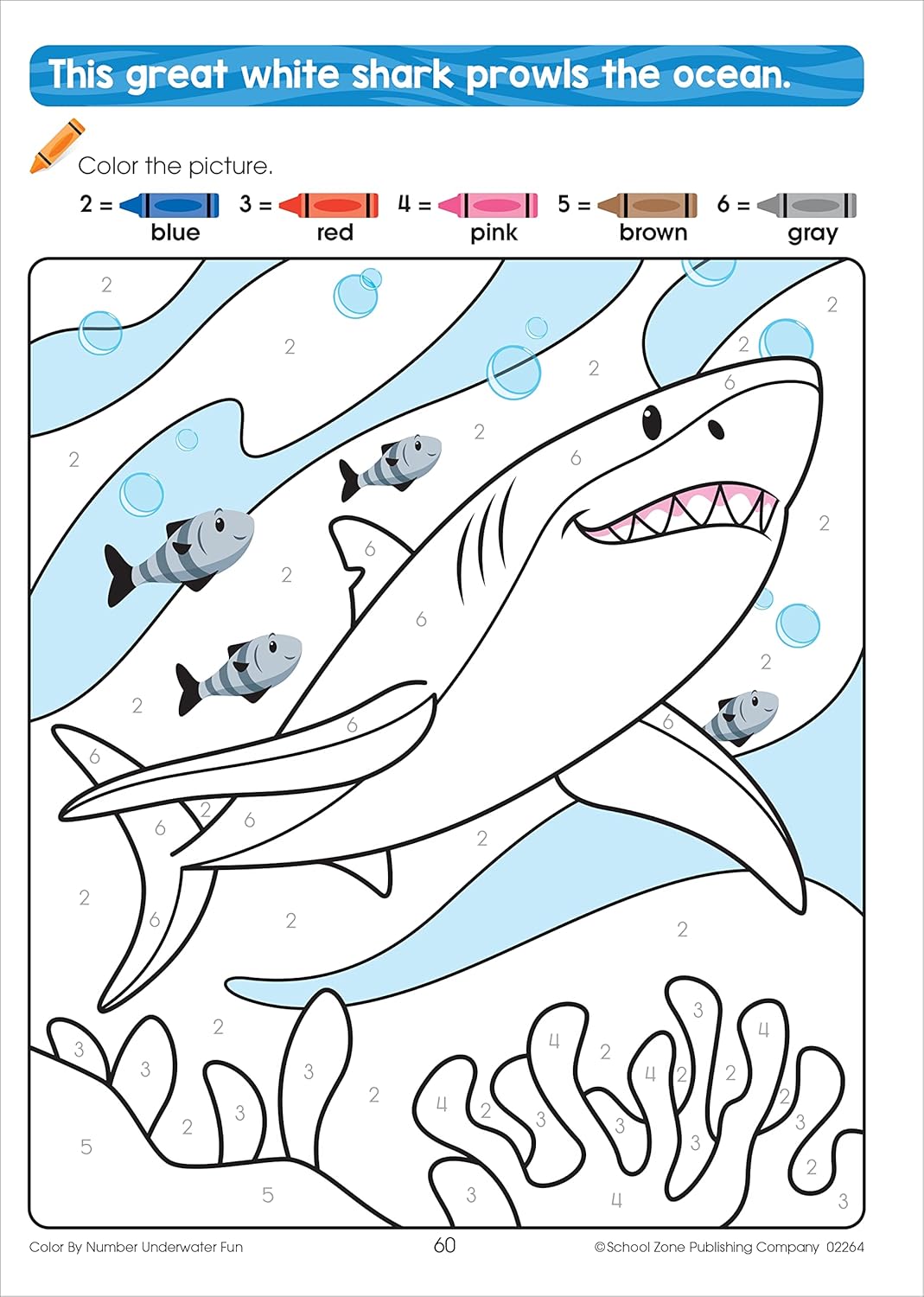 School Zone: An Activity Zone Book - Color By Number Underwater Fun Workbook Ages 4-6 - منطقة المدرسة، منطقة الأنشطة، كتاب DOT-to-DOTS للأعمار من 4 إلى 6 سنوات