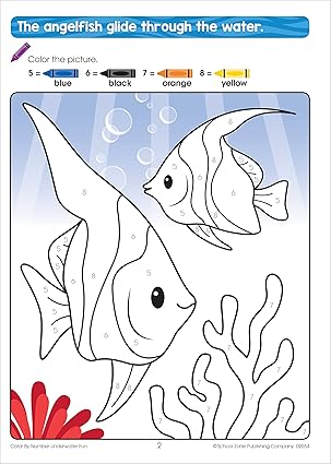 School Zone: An Activity Zone Book - Color By Number Underwater Fun Workbook Ages 4-6 - منطقة المدرسة، منطقة الأنشطة، كتاب DOT-to-DOTS للأعمار من 4 إلى 6 سنوات