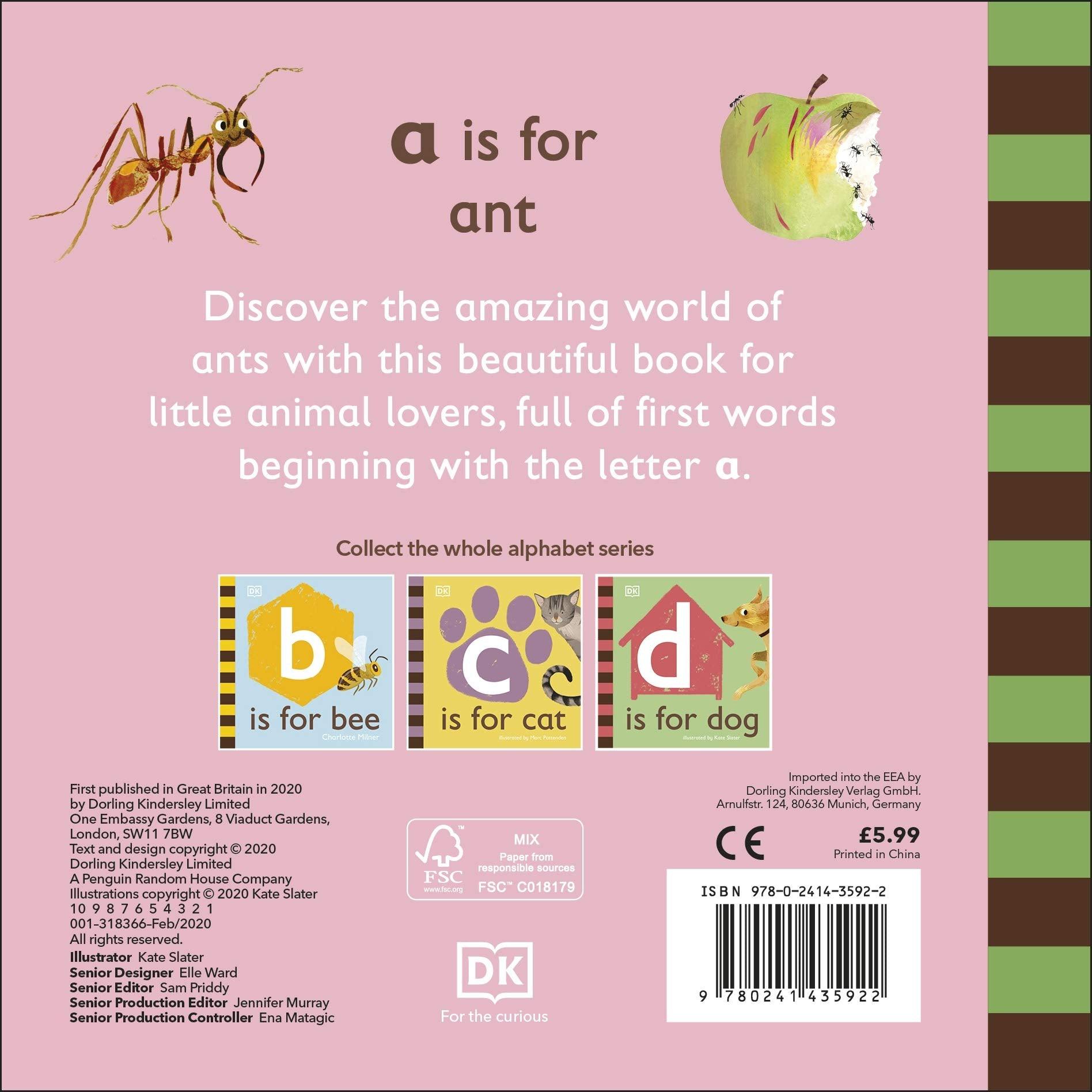 DK Alphabet Book - A is for Ant - Board Book - Spectrawide Bookstore