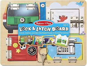 Melissa & Doug: Locks and Latches Board Wooden Educational Toy