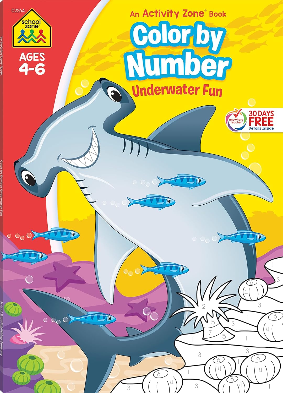 School Zone: An Activity Zone Book - Color By Number Underwater Fun Workbook Ages 4-6 - منطقة المدرسة، منطقة الأنشطة، كتاب DOT-to-DOTS للأعمار من 4 إلى 6 سنوات