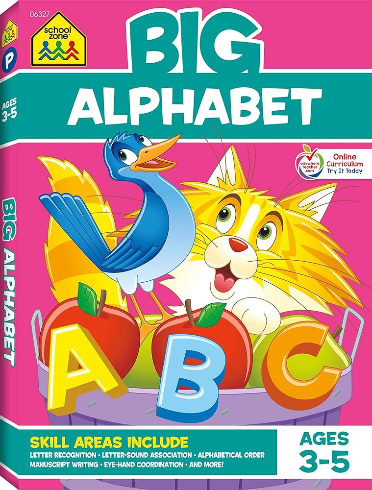 School Zone Big Alphabet Workbook Ages 3-5 - منطقة المدرسة مصنف الأبجدية الكبيرة للأعمار من 3 إلى 5 سنوات