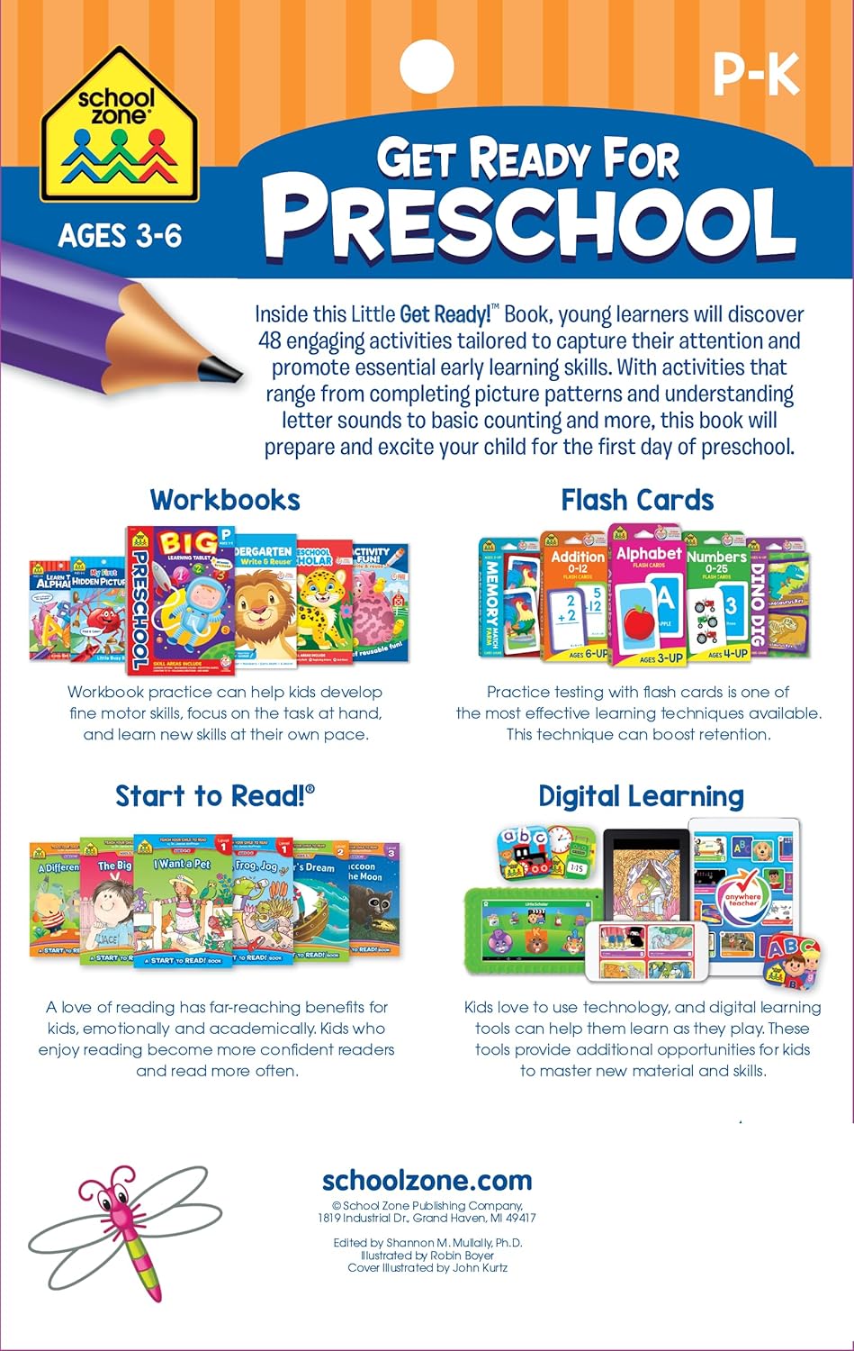 School Zone: Get Ready For Preschool - A Little Get Ready! Book - Age 3-6 - School Zone: استعد لمرحلة ما قبل المدرسة - كتاب "استعداد بسيط!" - العمر 3-6 سنوات